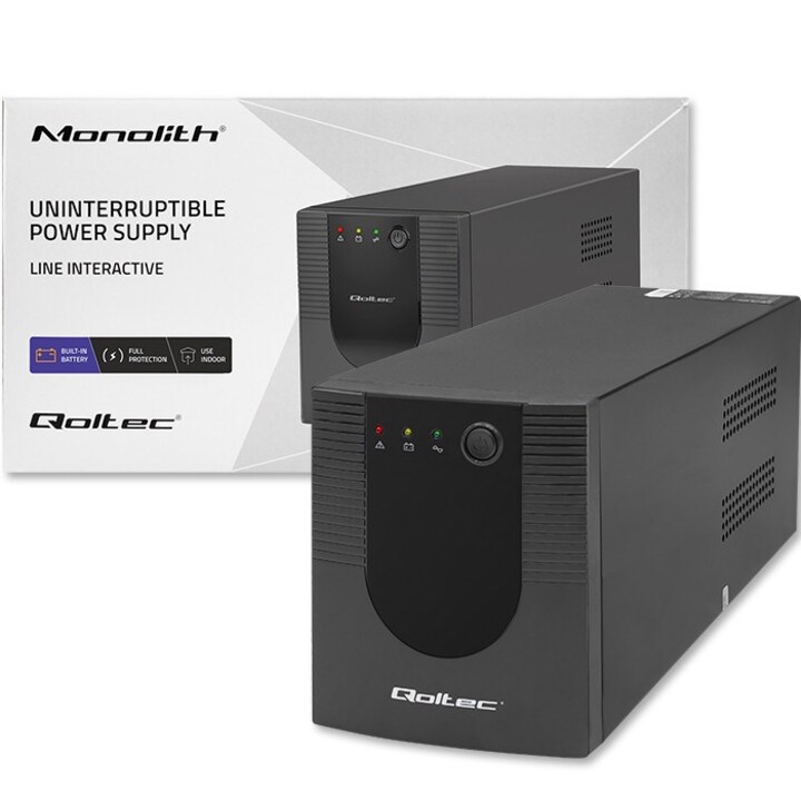 Qoltec 53776 Unterbrechungsfreie Stromversorgungsleitung Interaktiv | Monolith| 1500VA | 900W