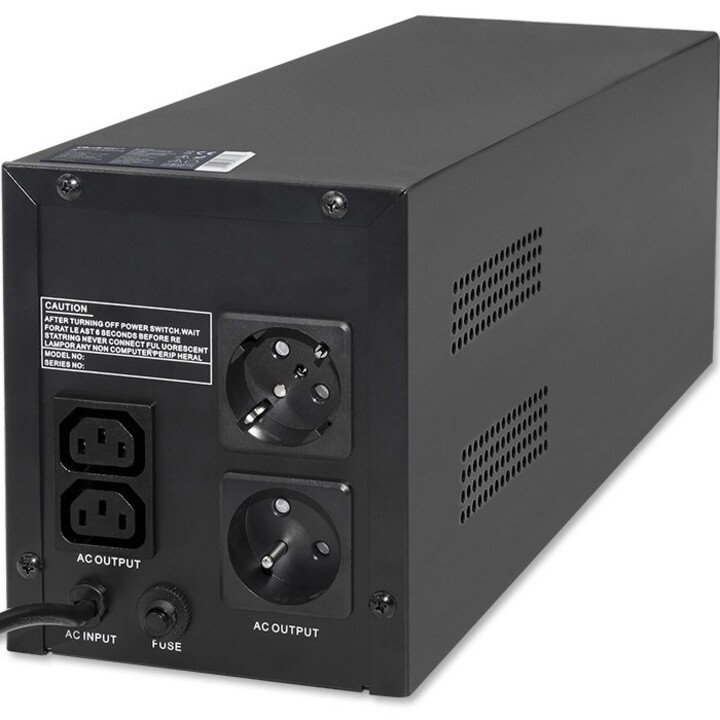 Linha de energia ininterrupta interativa Qoltec 53776 | Monólito | 1500VA | 900 W