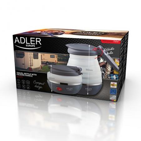 Adler AD 1279 tetera eléctrica 0,6 L 750 W Negro, Blanco