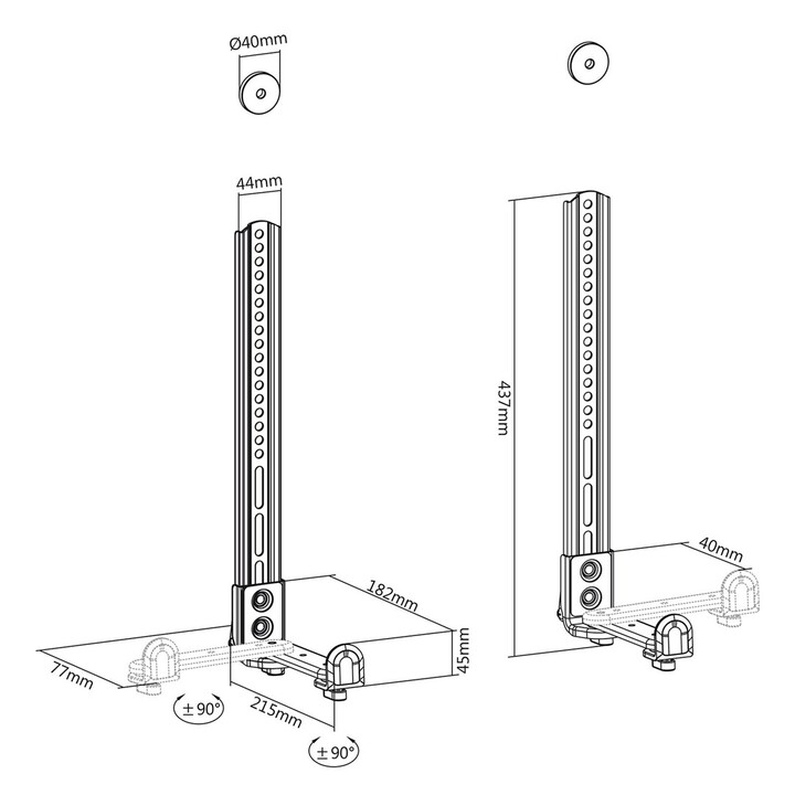 Supporto per altoparlante universale per soundbar Maclean MC-914 Montaggio sotto la TV fino a 15 kg Risparmio di spazio VESA