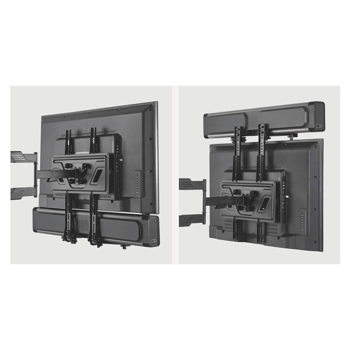 Maclean MC-914 Universal Soundbar Mount Suporte de alto-falante para montagem sob TV até 15 kg com economia de espaço VESA