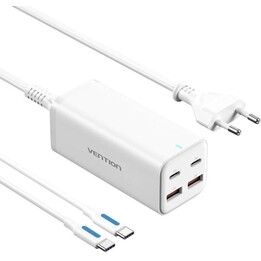 Carregador de Parede Vention FBSWG-EU/ 2xUSB Tipo-C/ 2xUSB/ 100W