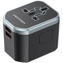 Cargador de Pared Vention FJCB0/ 1xUSB Tipo-C/ 2xUSB/ 20W