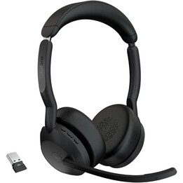 Fone de ouvido estéreo Jabra Evolve2 55 MS na orelha (Bluetooth, sem fio, USB-A)