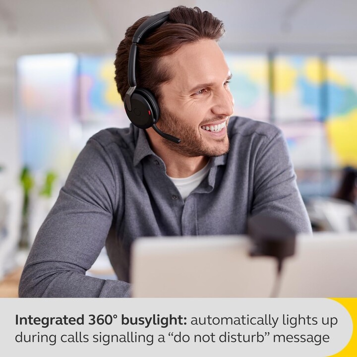Jabra Evolve2 65 Flex MS Stereo Headset On-Ear (Bluetooth, kabellos, USB-C)