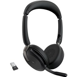 Fone de ouvido estéreo Jabra Evolve2 65 Flex MS na orelha (Bluetooth, sem fio, USB-A)