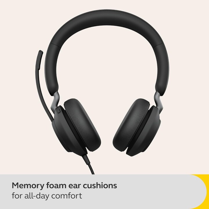 Fone de ouvido estéreo Jabra Evolve2 40 SE UC na orelha (USB-A, com fio)