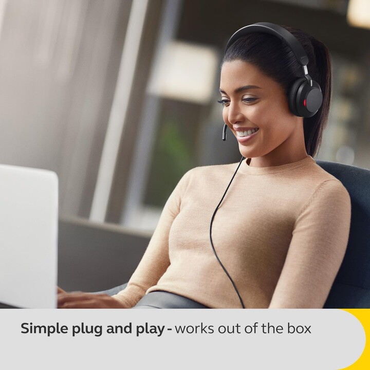 Fone de ouvido estéreo Jabra Evolve2 40 SE UC na orelha (USB-A, com fio)