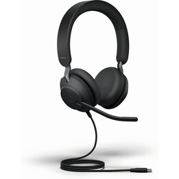 Fone de ouvido estéreo Jabra Evolve2 40 SE UC na orelha (USB-C, com fio)
