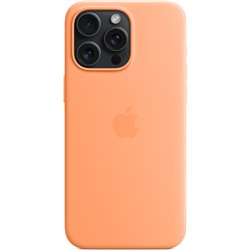 Capa de silicone com Magsafe para Iphone 15 Pro Max Sorbet Laranja