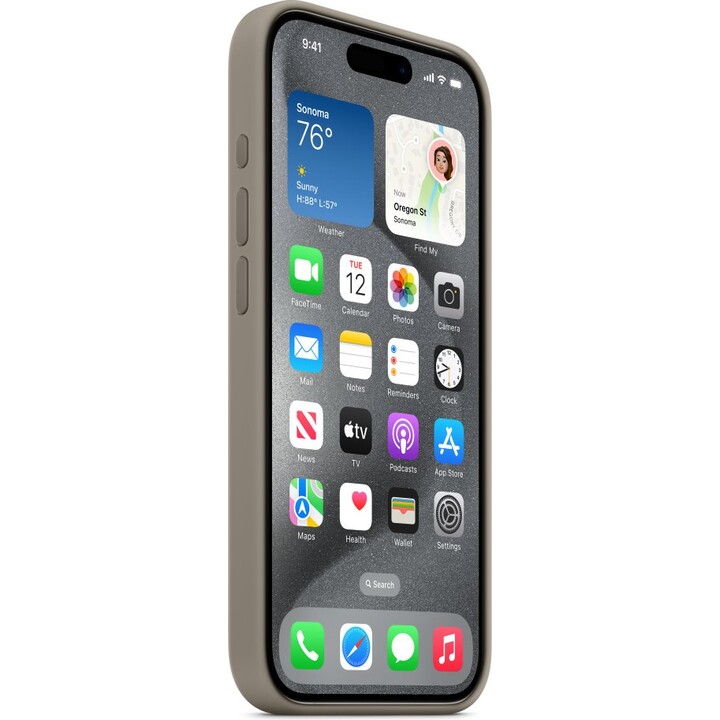 Capa de silicone com Magsafe para o iphone 15 pro argila