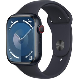 Apple Watch Series 9 GPS Cellular 45mm Caixa de alumínio Midnight com pulseira esportiva Midnight M/L