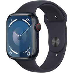 Apple Watch Series 9 GPS Cellular 45mm Midnight Aluminum Case/ Midnight Sports Strap M/L