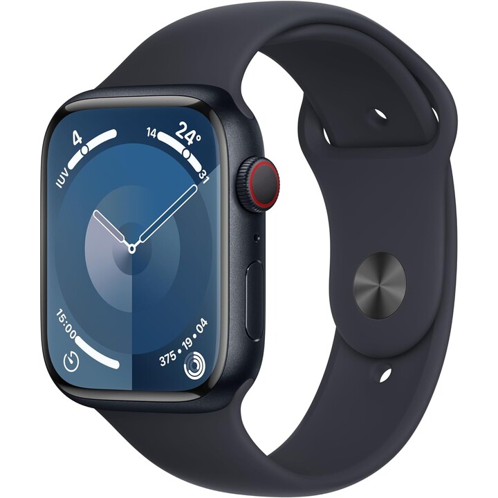 Apple Watch Series 9 GPS Cellular 45mm Midnight Aluminum Case with Midnight Sport Band M/L