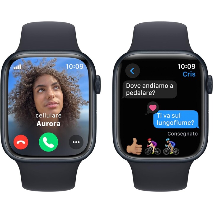 Apple Watch Series 9 GPS Cellular 45mm Midnight Aluminum Case with Midnight Sport Band M/L
