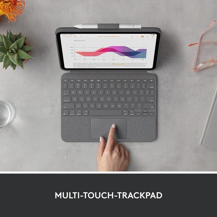 Clavier Logitech Combo Touch pour iPad 10.9 10e génération (2022) gris oxford QWERTZ DE
