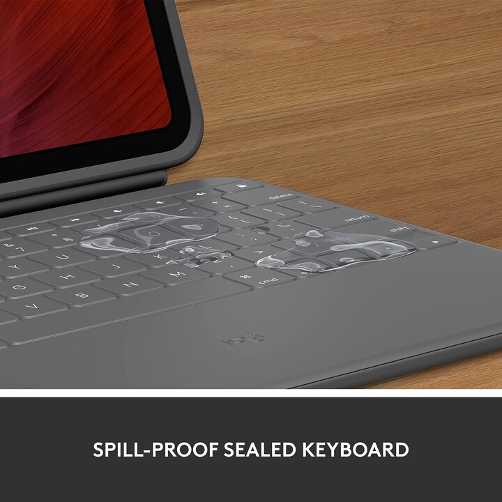 Capa folio robusta de grafite + teclado da Logitech para iPad (10ª geração)