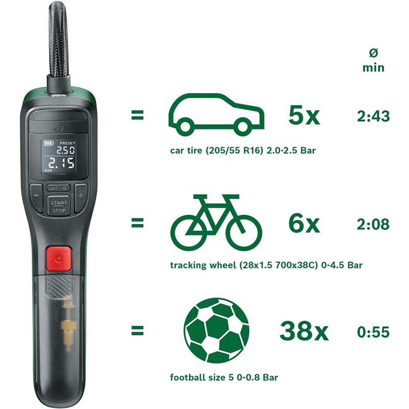 Bomba de aire a batería BOSCH EasyPump 3,6 V 10 bar