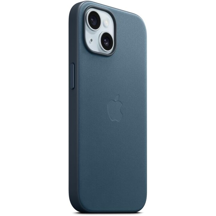 Capa para iPhone 15 apple tecido fino azul pacífico magsafe