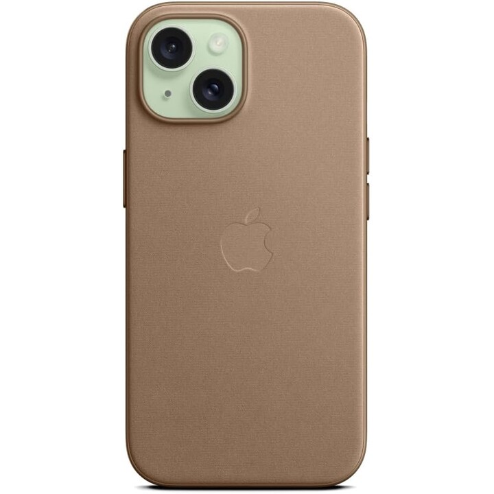Coque Magsafe Apple tissée fine taupe pour iPhone 15