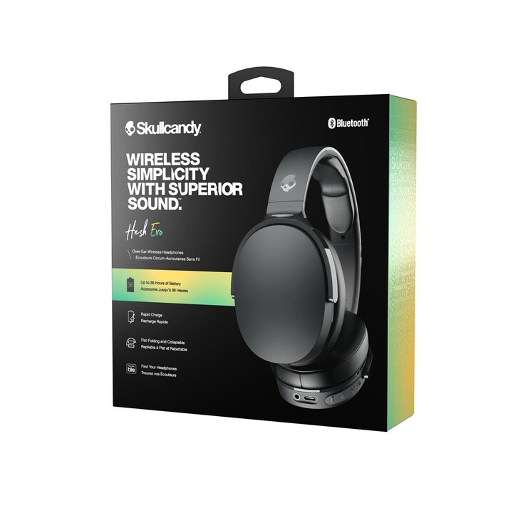 Skullcandy Hesh Evo Cuffie Wireless e Cablate Fascia Chiamate/Musica USB Tipo C Bluetooth Nero