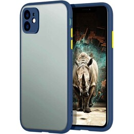 Custodia Dual Matte per iPhone 12 Blu+Giallo