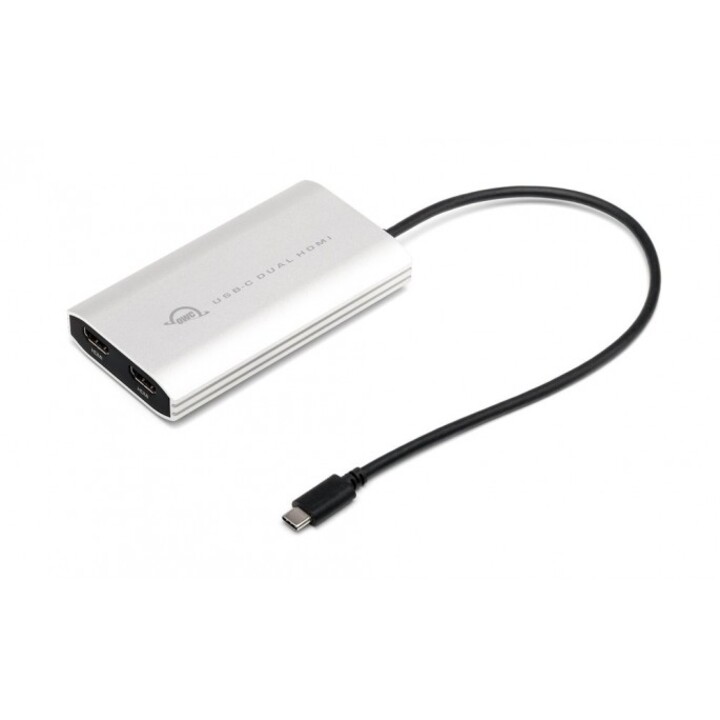 USB-C Dual HDMI 4K Display Adapter with DisplayLink