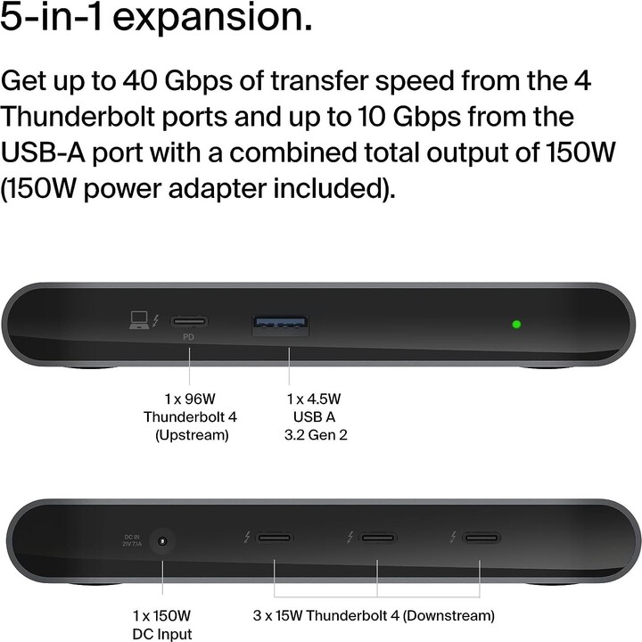 Belkin Thunderbolt 4 Dockingstation USB-C Hub 5 in 1