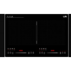 Placa de Inducción LIN LI2H-179 Cable con Enchufe 1.2m 3200 W 2 Zonas 60cm Negro