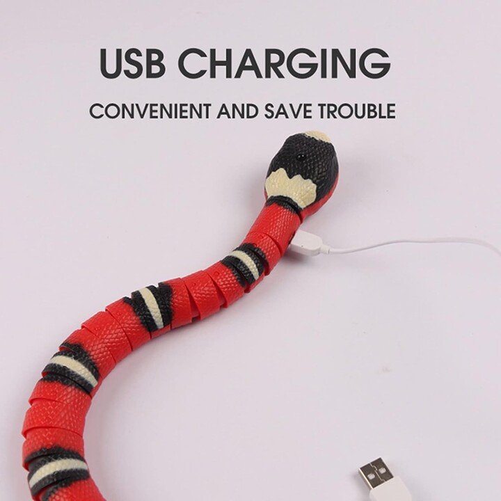 Serpiente Astuta Roja con Detección Inteligente 9909s – Juguete Interactivo para Gatos