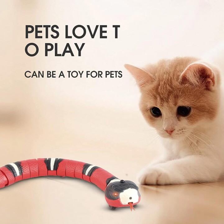 Serpiente Astuta Roja con Detección Inteligente 9909s – Juguete Interactivo para Gatos