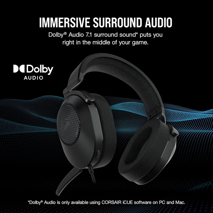 Corsair HS65 Kabellose Kopfhörer Schwarz V2 Ca-9011285-eu2