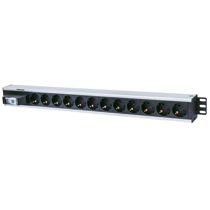 Intellinet 711449 unidad de distribución de energía (PDU) 12 salidas AC Negro, Gris