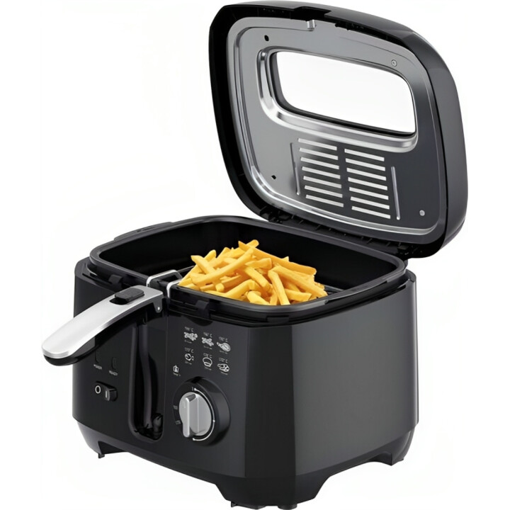 Friggitrice ELDOM FREET, 2,5 L, 400 g di patatine fritte, regolatore di temperatura, serbatoio dell'olio rimovibile, nero