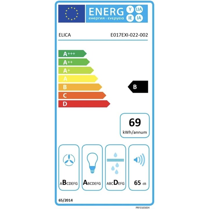 Elica Prf0165834 Slim Hood 650 m³/h b preto