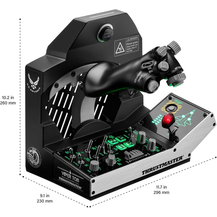 Thrustmaster Viper TQS Mission Pack Joystick USB nero/leva di controllo laterale + quadrante acceleratore PC