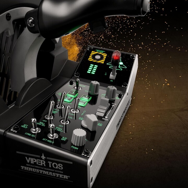 Thrustmaster Viper TQS Mission Pack Joystick USB nero/leva di controllo laterale + quadrante acceleratore PC
