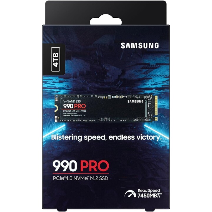 Samsung 990 Pro - 4 TB (SSD interno, NVMe, M.2, MZ-V9P4T0BW)
