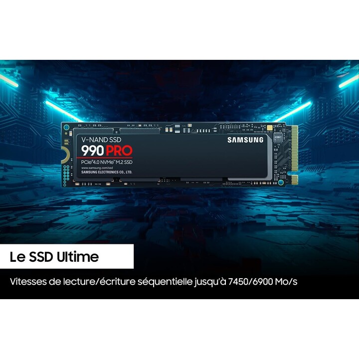 Samsung 990 Pro - 4 TB (SSD interno, NVMe, M.2, MZ-V9P4T0BW)