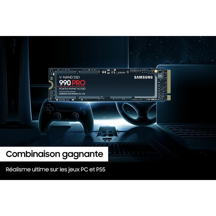 Samsung 990 Pro - 4 TB (SSD interno, NVMe, M.2, MZ-V9P4T0BW)