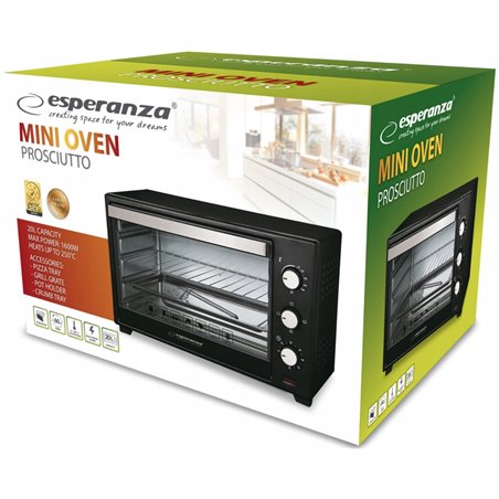 Esperanza EKO008 Mini Horno 20 l 1600 W Negro