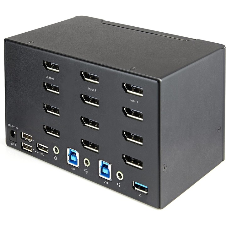 Switch 2-Port DisplayPort 1.2 KVM Switch for 4 Monitors 4 USB 2.0 HID Ports