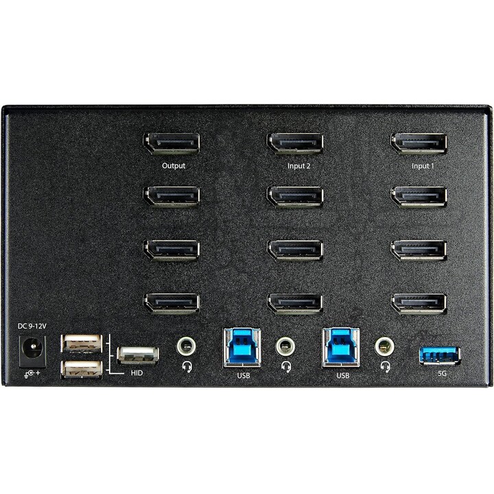 Switch 2-Port DisplayPort 1.2 KVM Switch for 4 Monitors 4 USB 2.0 HID Ports