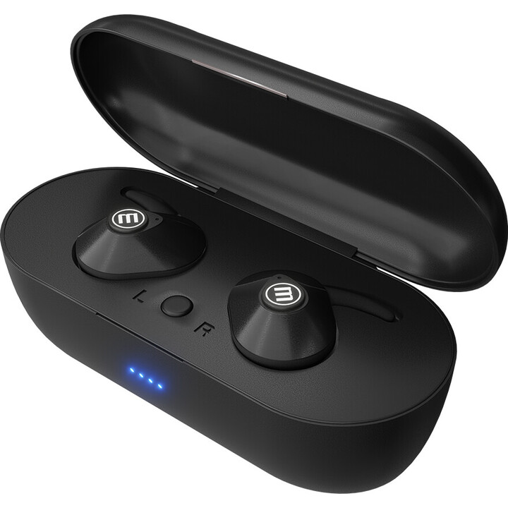 MAXELL MINI DUO Kabellose In-Ear-Kopfhörer mit Ladetasche Schwarz