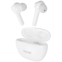 Auricolari wireless Maxell Dynamic+ con custodia di ricarica Bluetooth bianca
