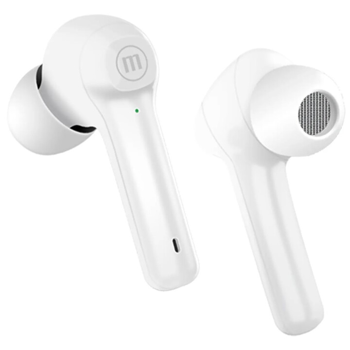 Auricolari wireless Maxell Dynamic+ con custodia di ricarica Bluetooth bianca