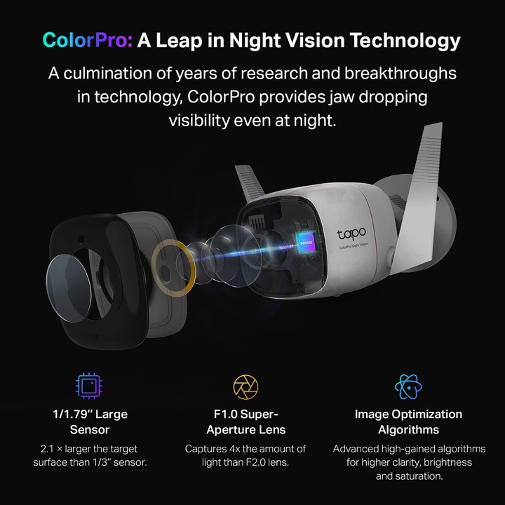 TP-LINK Tapo C325WB ColorPro Câmera Wi-Fi ao ar livre Branco