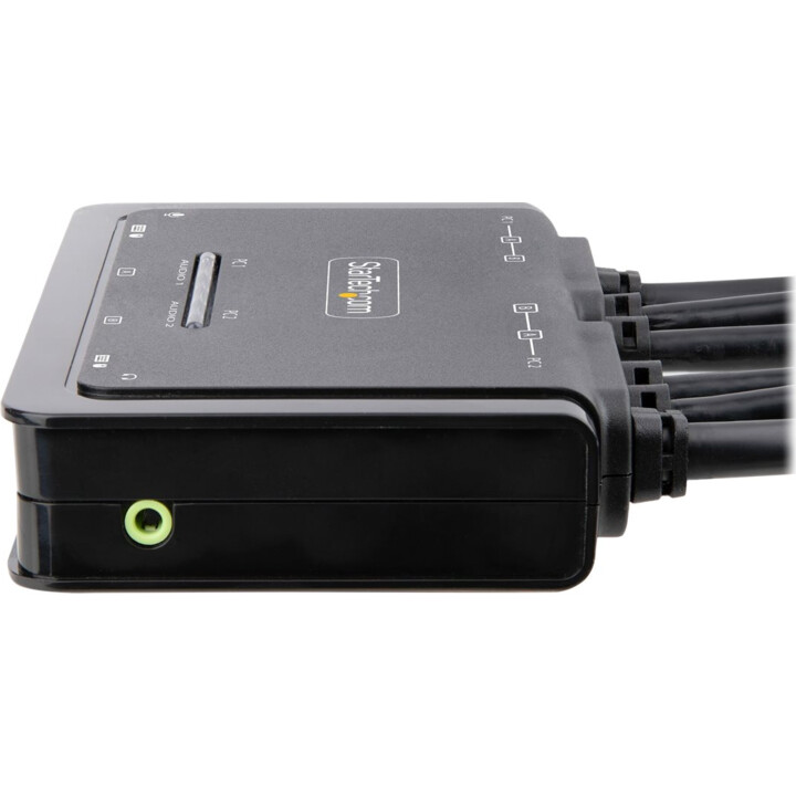 StarTech.com 2-Port KVM Switch, 4K 60 Hz, Integrated KVM Cables USB-A, HDMI