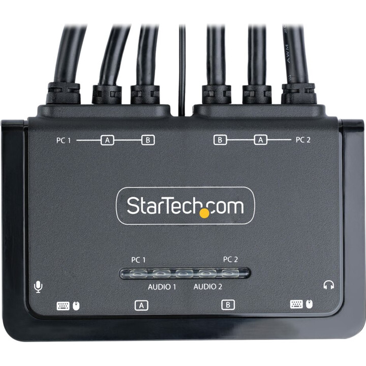 StarTech.com 2-Port KVM Switch, 4K 60 Hz, Integrated KVM Cables USB-A, HDMI