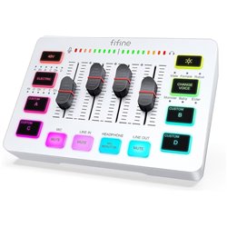 Fifine SC3 Branco - Misturador de áudio